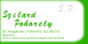 szilard pohorely business card